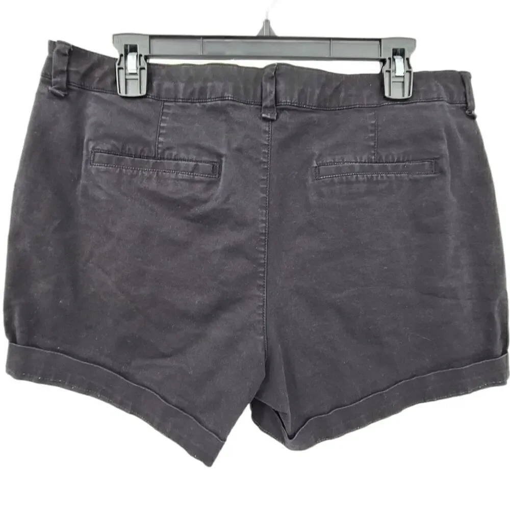 GAP Black 3” Inseam Cuffed Hem Cotton Stretch City Shorts Size 12